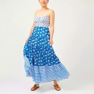 J. Crew button-front mixed media maxi - 10